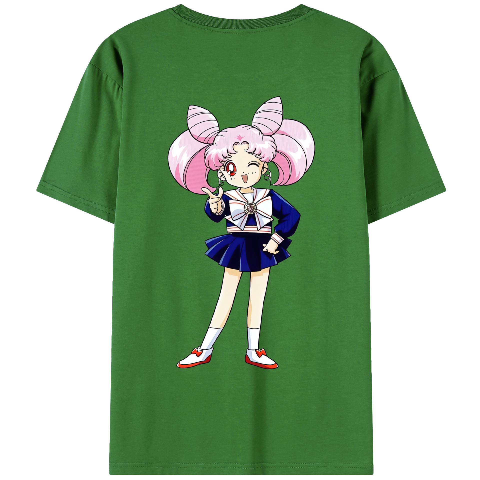 （画像用） 美少女戦士セーラームーン ちびうさ Sailor Moon Chibiusa Tsukino Usagi Small Lady Serenity レディース半袖Tシャツ(バックプリント)